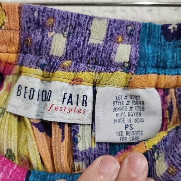 Vintage Patchwork Boho Bright Colorful Flowy Skirt Women's Size Small - Picture 10 of 12